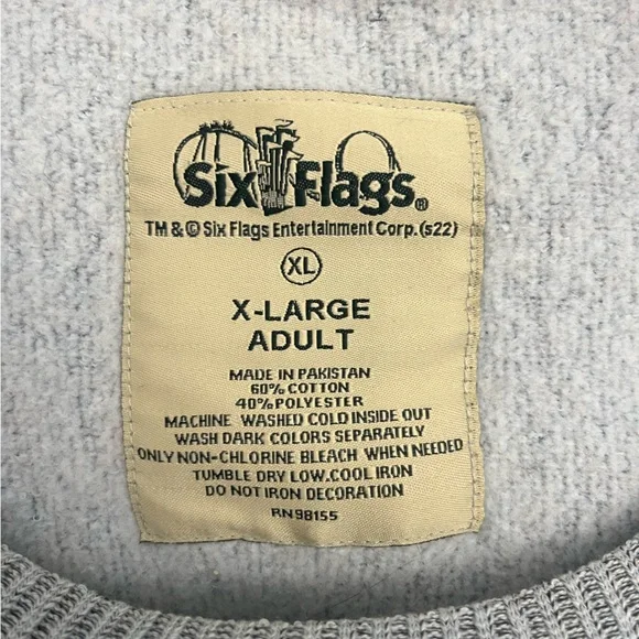 Six Flags Light Blue Crewneck Sweater for Men - Picture 3 of 3